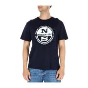 North Sails Blå Tryckt Herr T-Shirt Blue, Herr