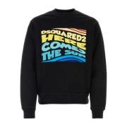 Dsquared2 Svart bomullsweatshirt Black, Herr