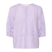 InWear Lavendelfärgad Blus med Halvlånga ärmar Purple, Dam