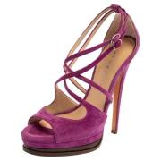 Casadei Pre-owned Pre-owned Mocka sandaler Purple, Dam