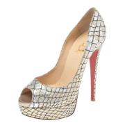 Christian Louboutin Pre-owned Pre-owned Tyg klackskor Gray, Dam