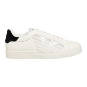 Emporio Armani Läder Snörning Sneakers Enkel Mönster White, Herr