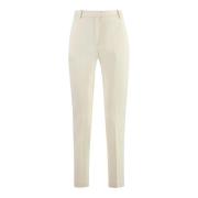 Pinko Vita Cigarette-fit Byxor med Scuba Effekt White, Dam