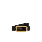 Tom Ford Tryckt Croc Stadium Bälte Black, Herr