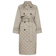 Brunello Cucinelli Beige Quiltad Trenchcoat Beige, Dam