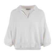Fabiana Filippi Polo V-Hals T-Shirt White, Dam