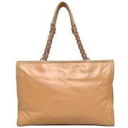 Bottega Veneta Vintage Pre-owned Laeder axelremsvskor Beige, Dam