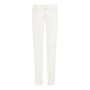 Kiton Krämfärgade ultra slim linnebyxor White, Herr