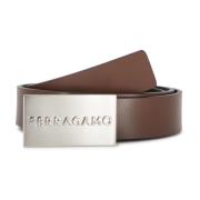 Salvatore Ferragamo Stiliga Bälten Brown, Herr