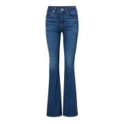 Veronica Beard Hög Midja Skinny Flare Jeans Blue, Dam