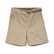 Sacai Beige Chino Shorts i Bomull Beige, Herr