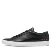 Common Projects Svart Läder Achilles Low med Guld Detaljer Black, Herr