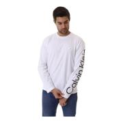 Calvin Klein Långärmad T-shirt med bekväm passform och logotyp White, ...