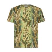 Etro Gröna T-shirts och Polos med bladtryck Green, Herr