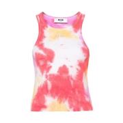 Msgm Tie-Dye Ribbad Tanktop Multicolor, Dam