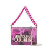 Versace Jeans Couture Fuchsia All Over Print Crossbody Väska Pink, Dam