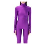 Andamane Elegant High Neck Top Purple, Dam