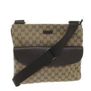 Gucci Vintage Pre-owned Canvas axelremsvskor Beige, Dam