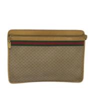 Gucci Vintage Pre-owned Canvas kuvertvskor Beige, Dam