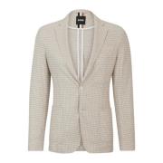 Hugo Boss Modern Slim Fit Jacka i Mönstrad Jersey Beige Beige, Herr