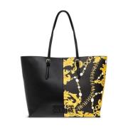 Versace Jeans Couture Barocktryck Shoppingväska med Avtagbar Pouch Bla...