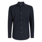 Boggi Milano B Tech Slim fit stretch nylon skjorta Blue, Herr