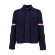 Thom Browne Dubbel Ansikte Shawl Krage Jacka Blue, Herr