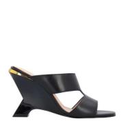 Pinko Svart Läderkilar Mule Black, Dam