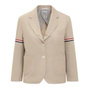 Thom Browne Vattentäta Cropped Sport Coat Trench Coats Beige, Dam