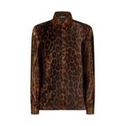 Tom Ford Laminerad Leopardskjorta Brown, Dam