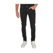 Nudie Jeans Slim Fit Svarta Terry Jeans Black, Herr