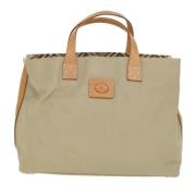 Burberry Vintage Pre-owned Canvas handvskor Beige, Dam