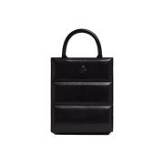 Moncler Doudoune Mini Toteväska - Quiltat Läder Black, Dam