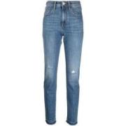 Jacob Cohën Straight-leg jeans med slitningar och whiskering Blue, Dam