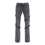 Courrèges Bootcut Jeans med Remmar Gray, Dam