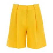 Blazé Milano Utställda linne-shorts med Smiley-ficka Yellow, Dam