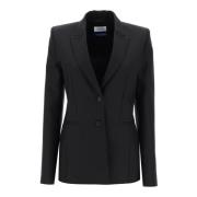 Off White Corporate Shaped Jacka med Bokstavstryck Black, Dam