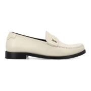 Saint Laurent Stängda Pearl Penny Loafer Skor Beige, Herr