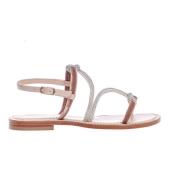 Paola Fiorenza Sammet och Rep Blush Sandal Pink, Dam