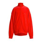 Balenciaga Sweatshirt med dragkedja och sammetsliknande effekt Red, He...