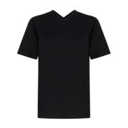 Bottega Veneta Bomull V-Hals T-Shirt Black, Dam