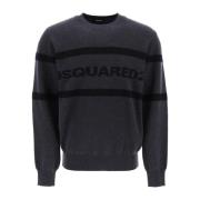Dsquared2 Jacquard Logo Sweater Gray, Herr