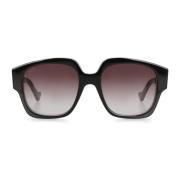 Gucci Solglasögon med fyrkantig båge och bruna linser Brown, Dam