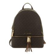 Michael Kors Rhea Medium Ryggsäck med Logotyp Brown, Dam