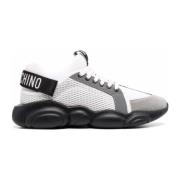 Moschino Stiliga Tyg Sneakers White, Dam