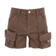 Pinko Cargo Shorts med fickor Brown, Dam