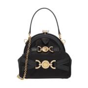 Versace Satin Mini Väska med Medusa Detalj Black, Dam