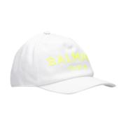 Balmain Baseballkeps i bomull med logotyp White, Dam