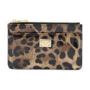 Dolce & Gabbana Leopardmönstrad Läderkorthållare Multicolor, Dam