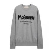 Alexander McQueen Tryckt Logo Sweartshirt Gray, Herr